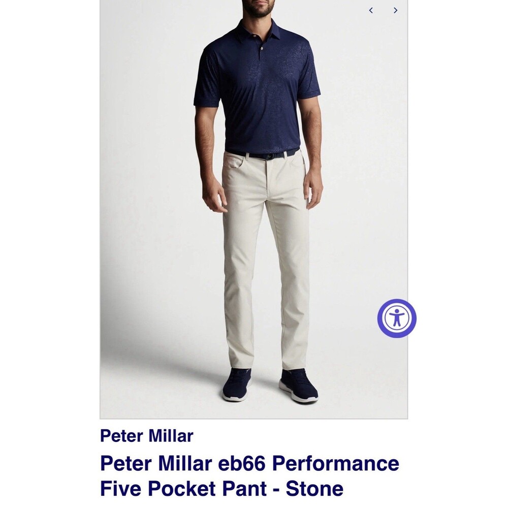 Peter Millar Performance 5 pocket Pants. Sand. Size 36x27